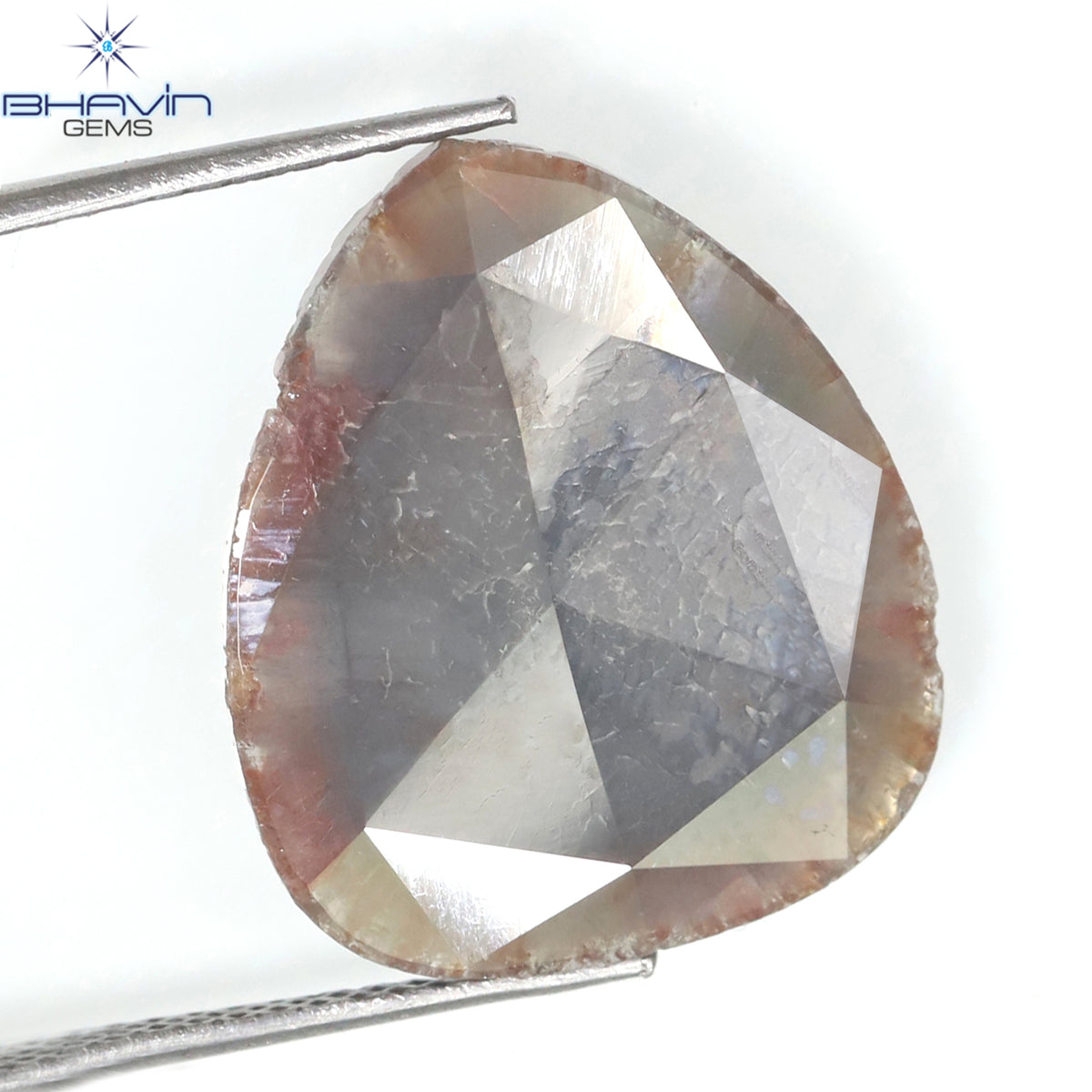 6.23 CT Pear Slice Natural Diamond Gray Brown Color Clarity I3 (18.40 MM)