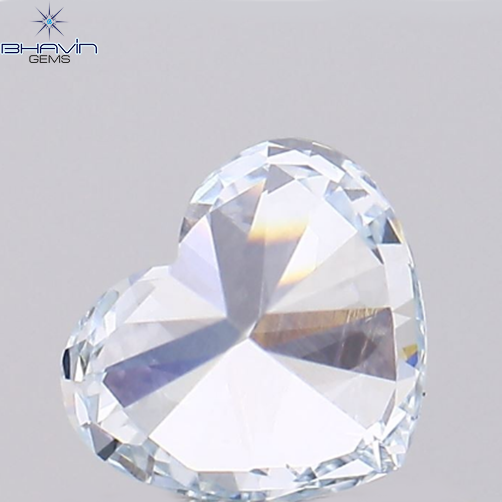 0.45 CT ハートシェイプ 天然ダイヤモンド 緑がかった青色 VS1 クラリティ (4.36 MM)