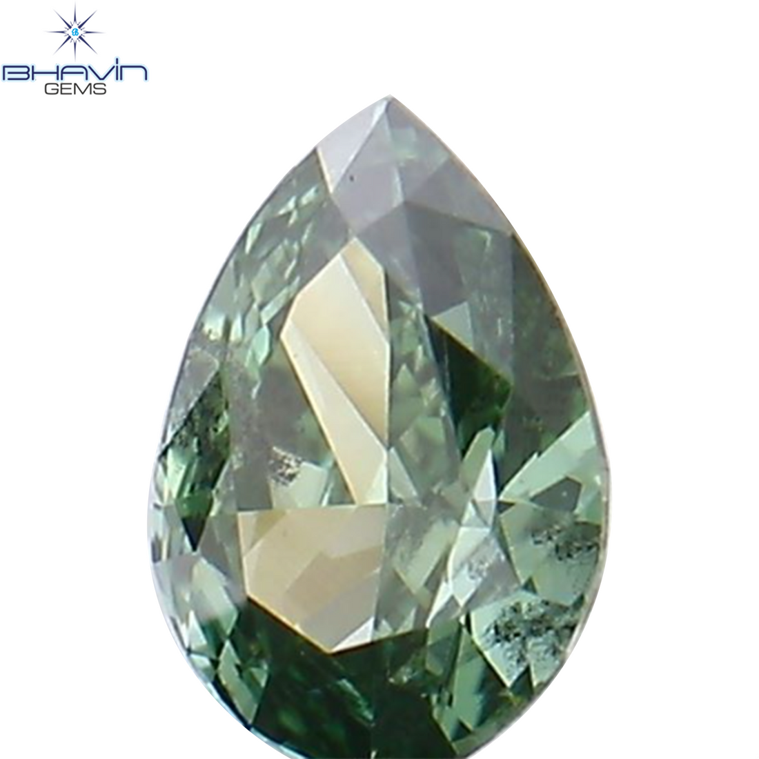 0.10 CT Natural Pear Diamond Enhanced Green Color Clarity VS2 (3.62 MM)
