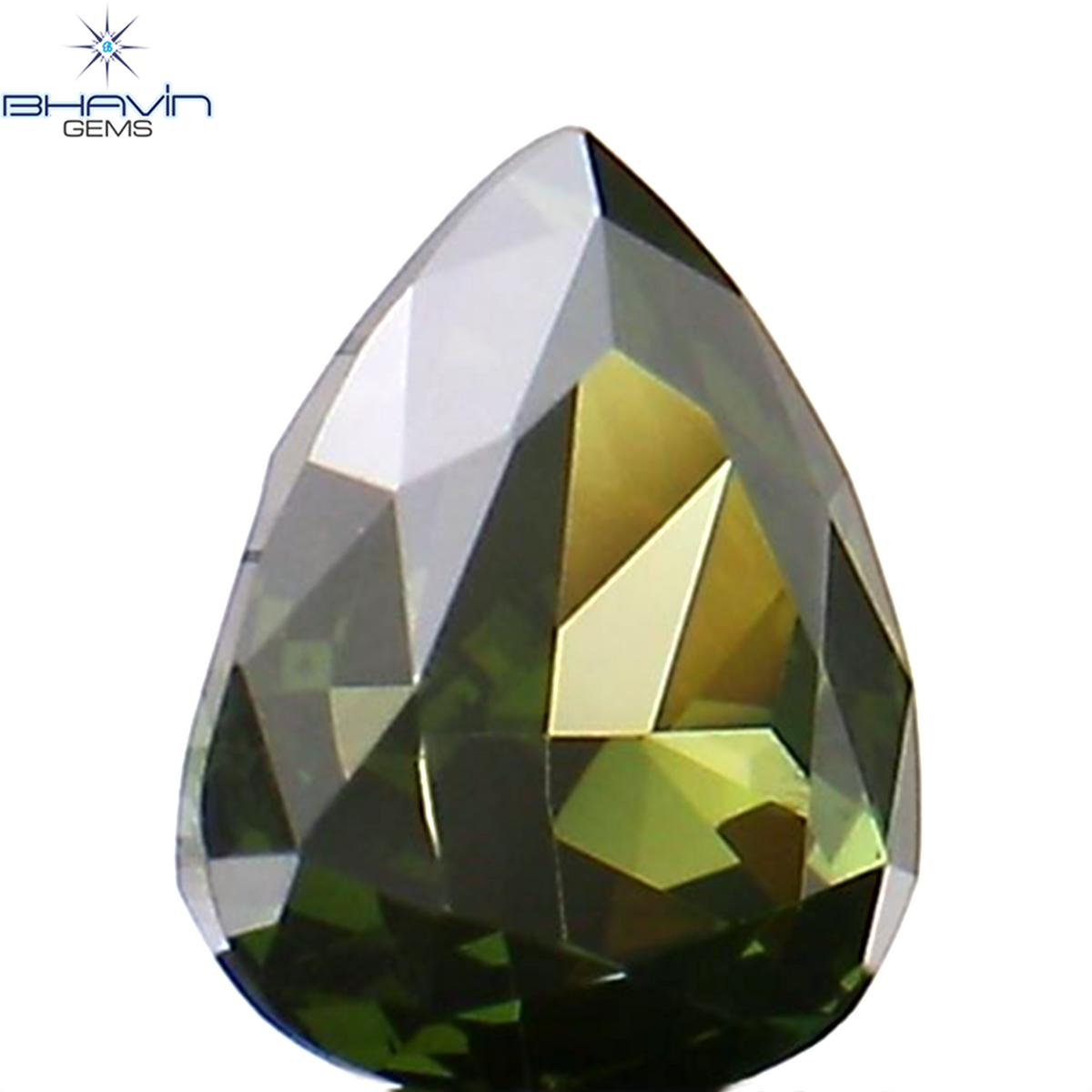 0.17 CT Natural Pear Diamond Enhanced Green Color Clarity VS2 (3.89 MM)