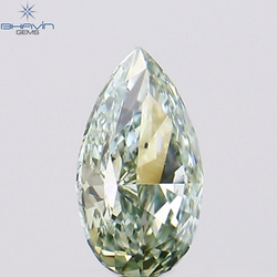 0.15 CT Pear Shape Natural Diamond Bluish Green Color VS2 Clarity (4.58 MM)