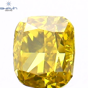 0.18 CT Cushion Shape Enhanced Yellow Color Natural Diamond VS1 Clarity (3.18 MM)