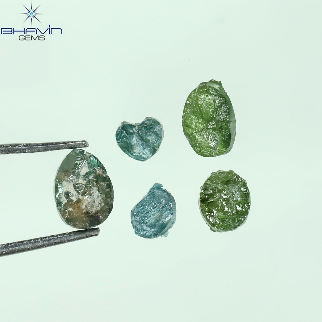 1.66 CT/5 Pcs Natural Mix Rough Diamond Enhanced Mix Color Clarity I3 (5.62 MM)