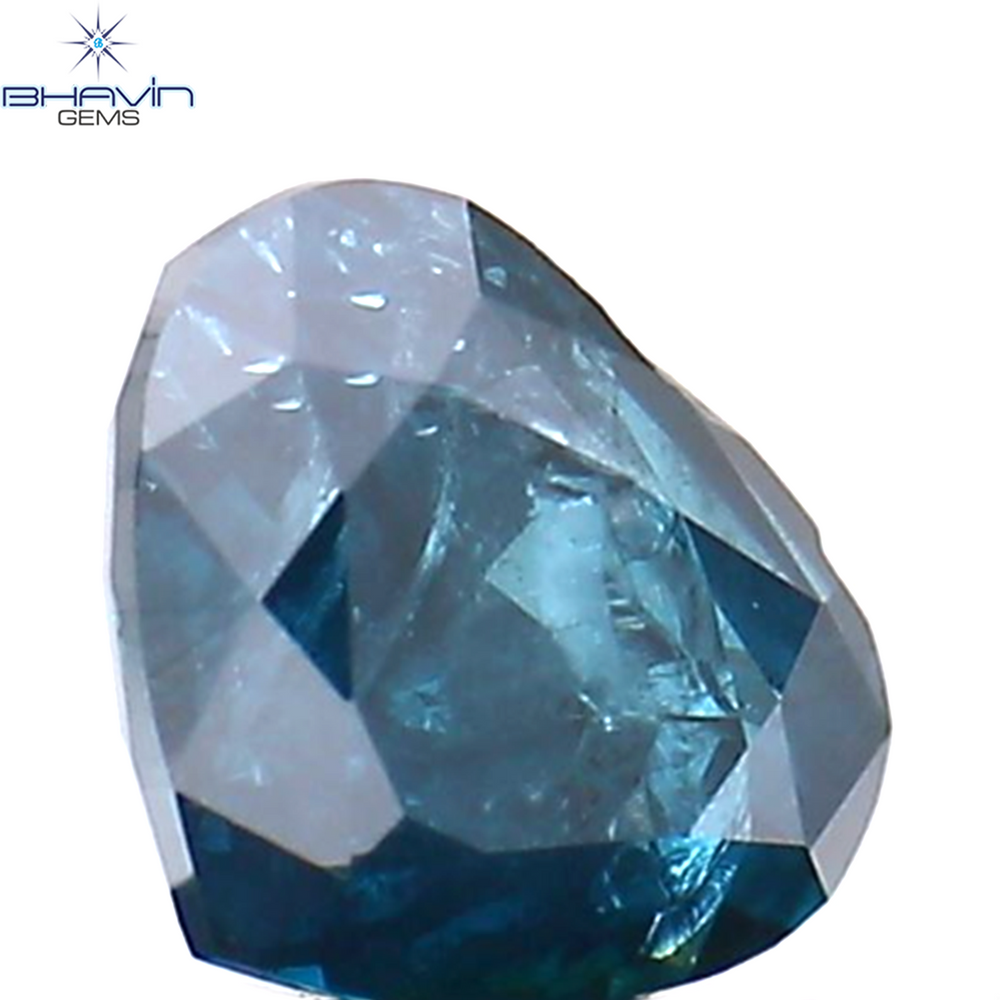 0.27 CT Heart Shape Natural Diamond Enhanced Blue Color I3 Clarity (4.15 MM)