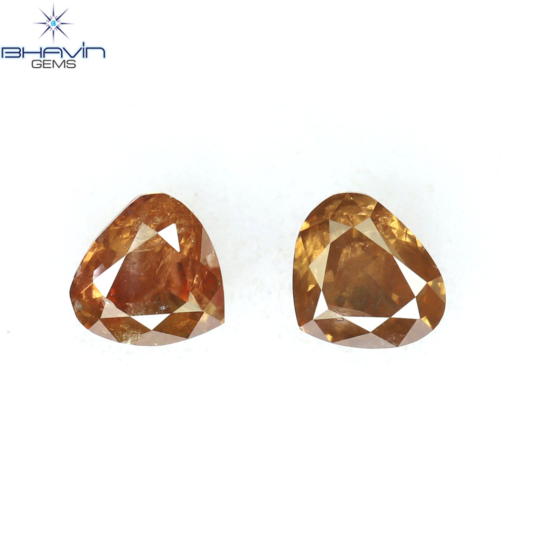 0.41 CT/2 ピース ハートシェイプ ナチュラル ルース ダイヤモンド ピンク カラー I1 クラリティ (3.84 MM)