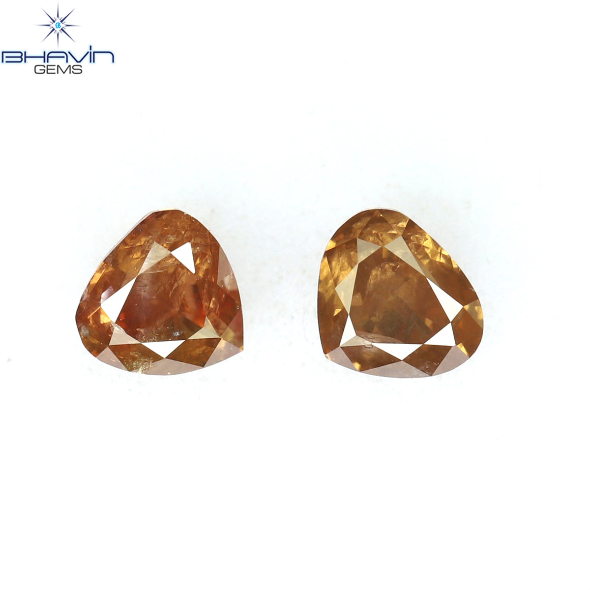 0.41 CT/2 ピース ハートシェイプ ナチュラル ルース ダイヤモンド ピンク カラー I1 クラリティ (3.84 MM)
