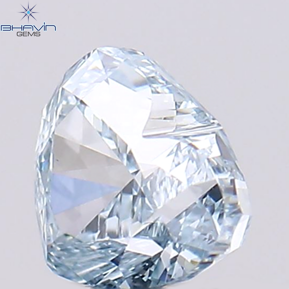 0.44 CT ハート シェイプ ナチュラル ダイヤモンド エンハンスト グリーニッシュ ブルー カラー VS1 クラリティ (4.50 MM)