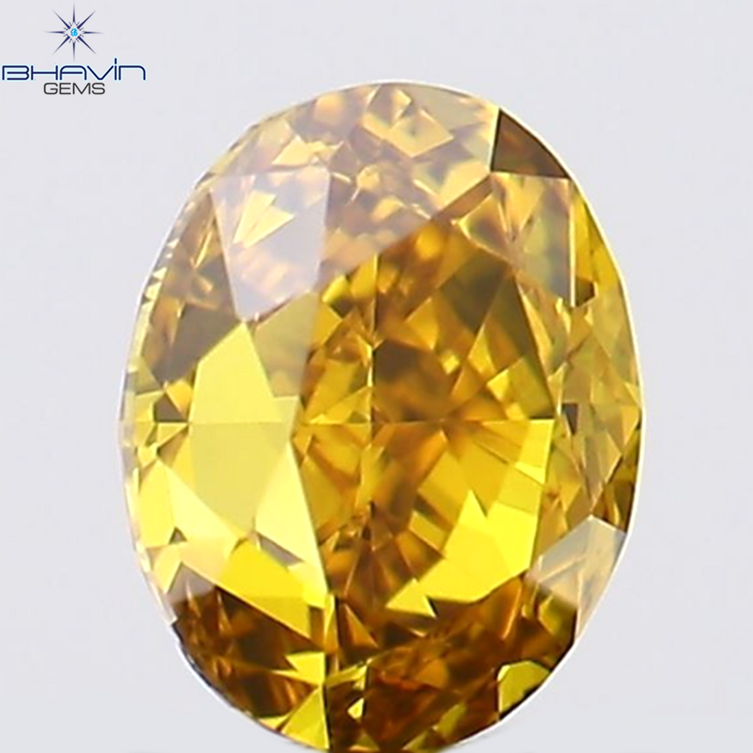 0.19 CT Natural Oval Diamond Enhanced Orange Color Clarity VS1 (3.64 MM)