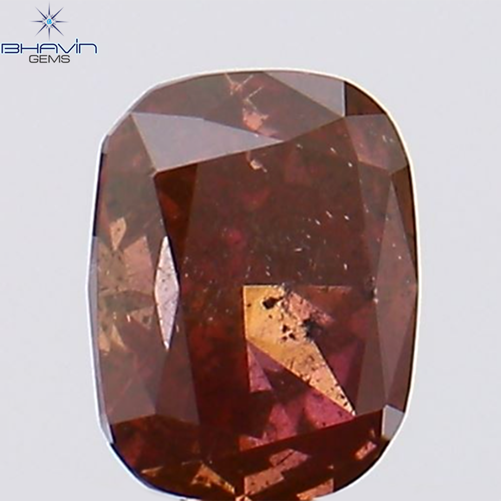 0.22 CT クッション シェイプ ナチュラル ルース ダイヤモンド ピンク カラー I1 クラリティ (3.98 MM)