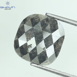 1.92 CT クッション シェイプ ナチュラル ダイヤモンド ソルト アンド ペッパー カラー I3 クラリティ (11.25 MM)