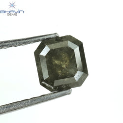 0.89 CT Asscher Shape Natural Diamond Salt And Pepper Color I3 Clarity (5.10 MM)