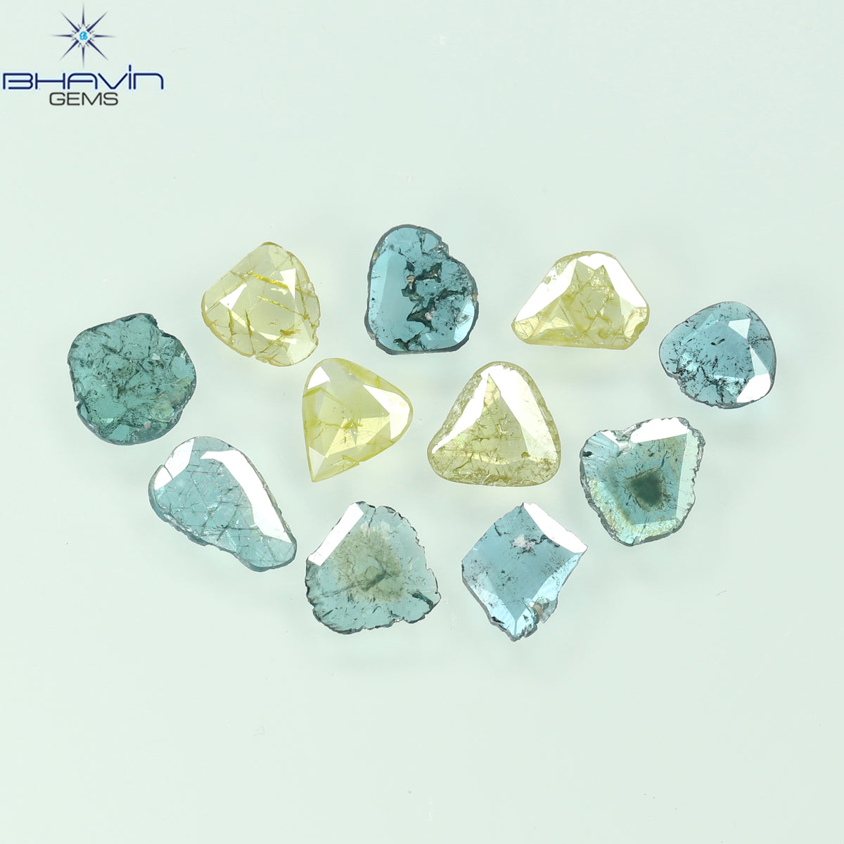 1.19 CT/11 Pcs Natural Slice Diamond Enhanced Blue Color Clarity I3 (6.08 MM)