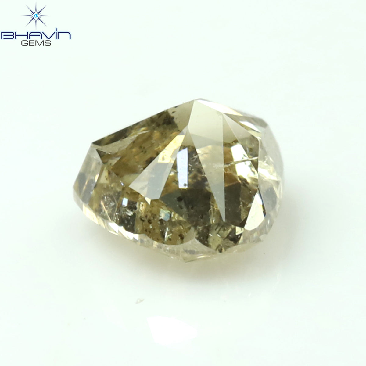 0.41 CT Natural Heart Diamond Brown Color Clarity I2 (7.42 MM)