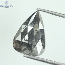 1.42 CT ペアシェイプ ナチュラル ダイヤモンド ソルト アンド ペッパー カラー I3 クラリティ (10.07 MM)