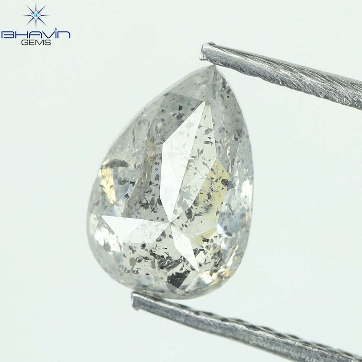 1.03 CT Natural Pear Diamond Salt And Pepper Color Clarity I3 (7.61 MM)
