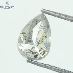 1.03 CT Pear Shape Natural Diamond Salt And pepper Color I3 Clarity (7.61 MM)