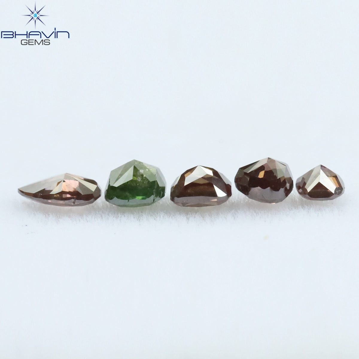 0.56 CT/5 Pcs Natural Mix Diamond Enhanced Pink Color Clarity SI2 (4.05 MM)