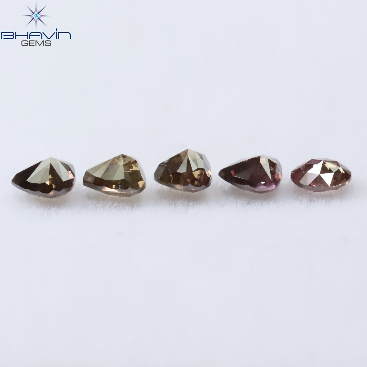0.42 CT/4 ピース ミックス シェイプ ナチュラル ダイヤモンド ピンク カラー SI クラリティ (3.83 MM)