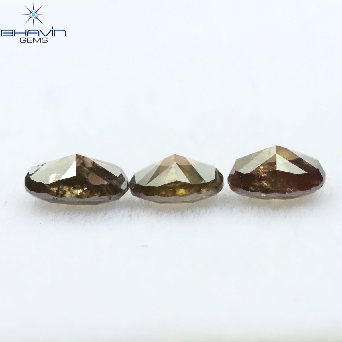 0.76 CT/3 Pcs Natural Oval Diamond Enhanced Pink Color Clarity I3 (4.80 MM)