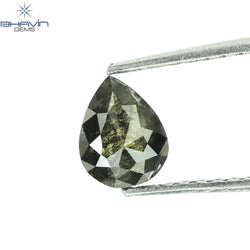0.61 CT Pear Shape Natural Diamond Black Color Opaque Clarity (6.20 MM)