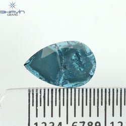 0.61 CT ペアシェイプ ナチュラル ダイヤモンド ブルー カラー I3 クラリティ (9.50 MM)