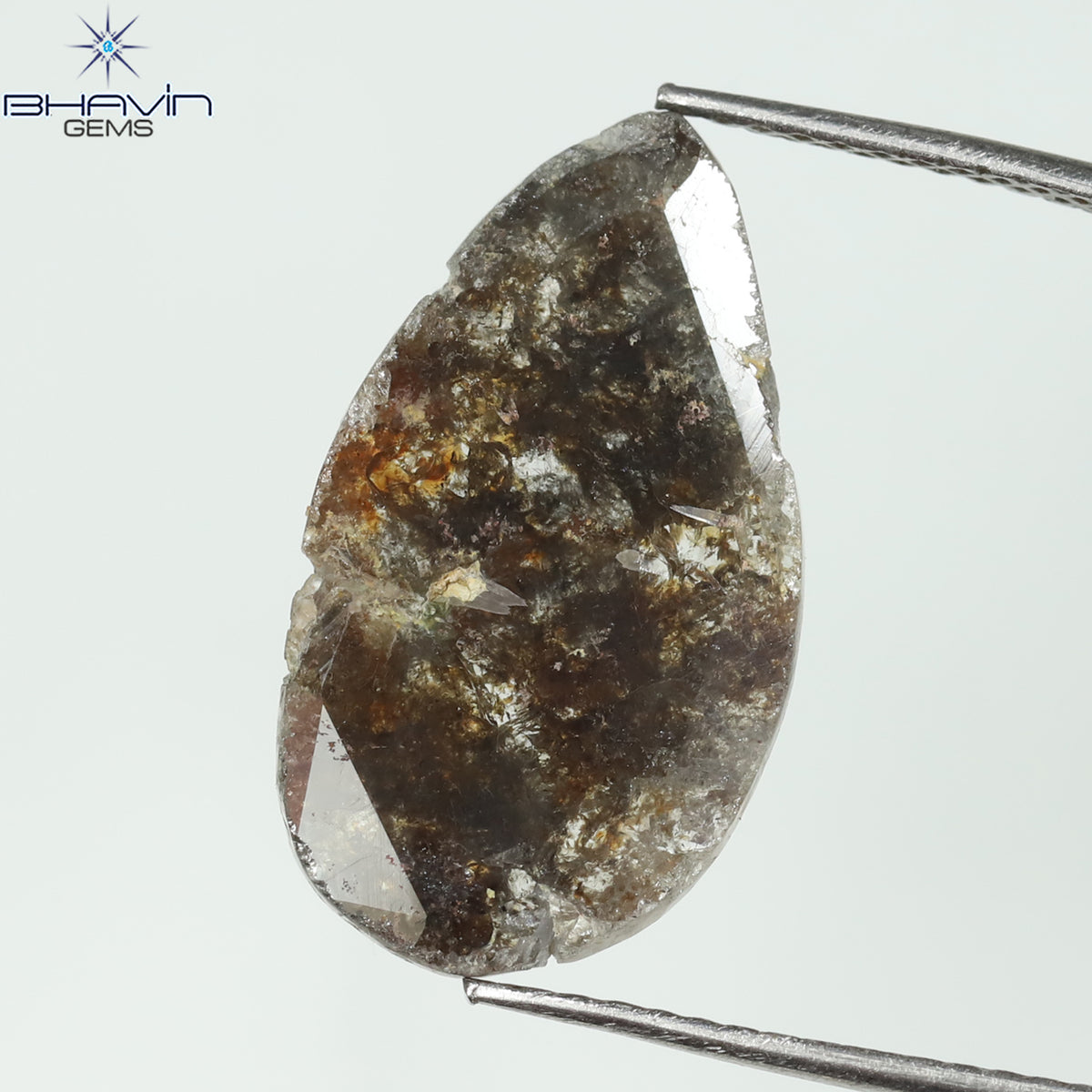4.01 CT Natural Slice Diamond Brown Color Clarity I3 (19.41 MM)