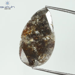 4.01 CT Slice Shape Natural Diamond Brown Color I3 Clarity (19.41 MM)