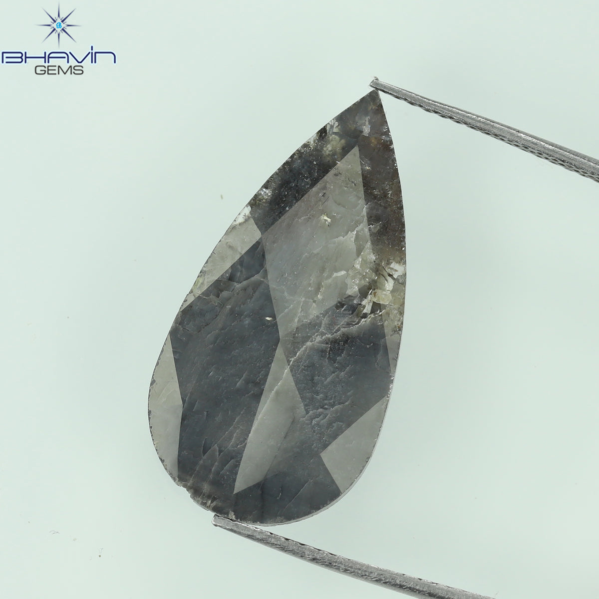 6.38 CT ペア スライス シェイプ ナチュラル ダイヤモンド グレー カラー I3 クラリティ (15.50 MM)