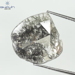 3.38 CT Slice Shape Natural Diamond Salt And Pepper Color I3 Clarity (15.37 MM)