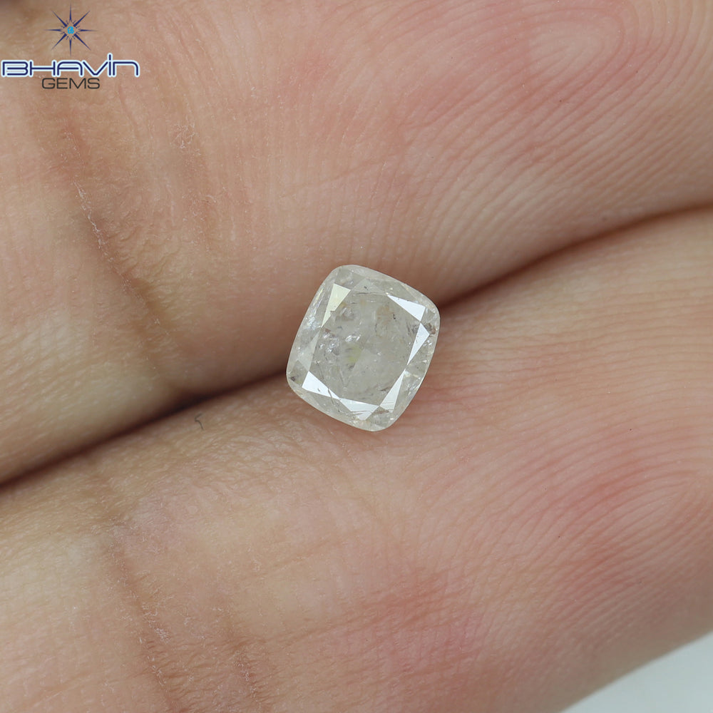 0.35 CT クッション シェイプ ナチュラル ダイヤモンド ホワイト カラー I3 クラリティ (4.47 MM)