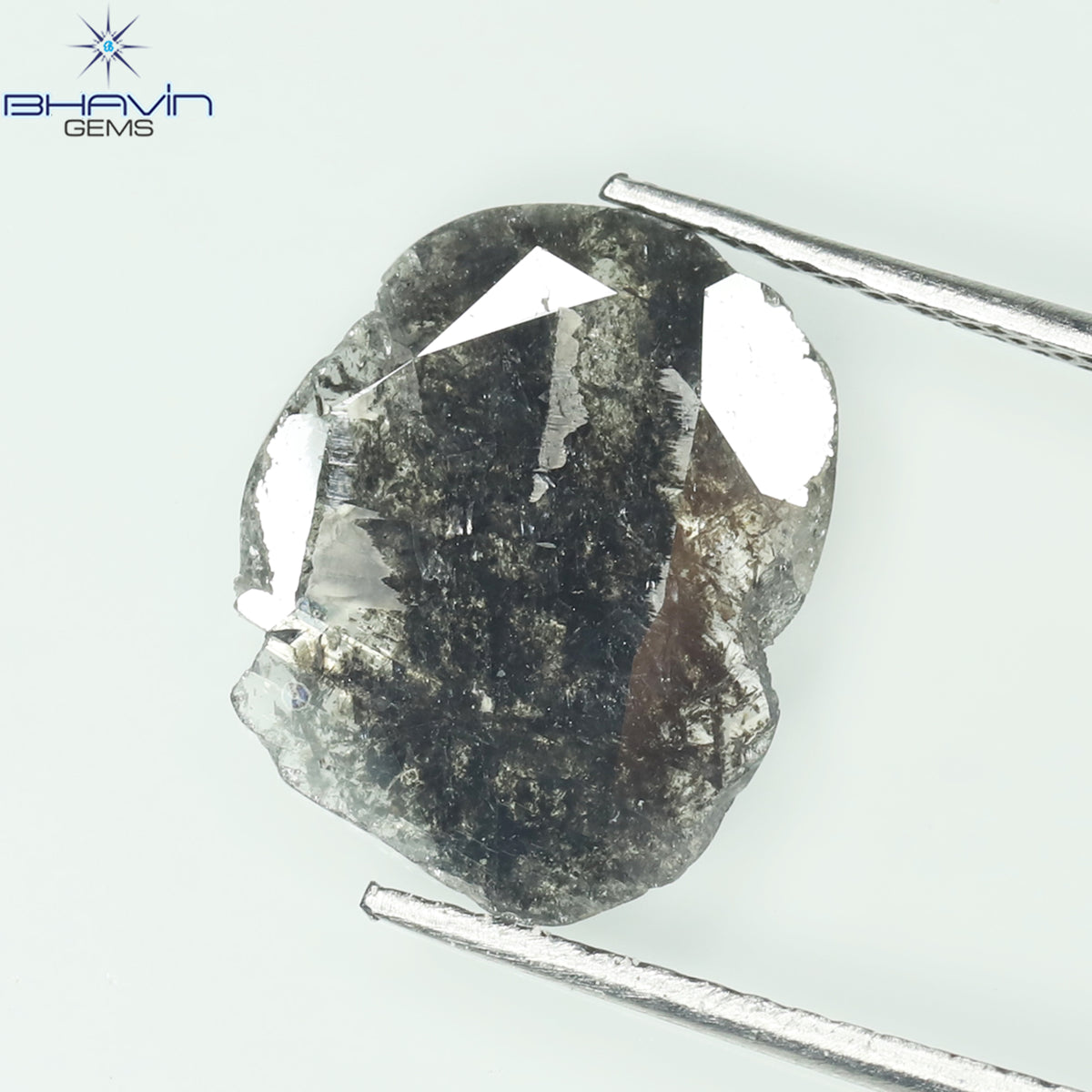 1.69 CT Slice Natural Diamond Salt And Pepper Color Clarity I3 (12.46 MM)