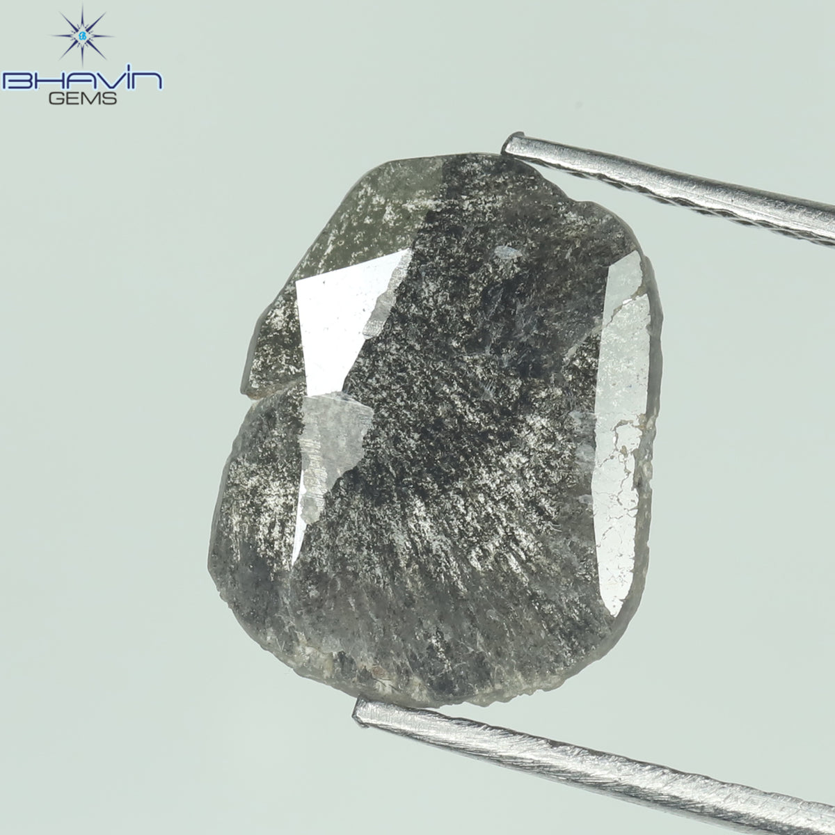 1.28 CT Slice Natural Diamond Salt And Pepper Color Clarity I3 (11.76 MM)
