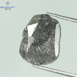 1.28 CT Slice Shape Natural Diamond Salt And Pepper Color I3 Clarity (11.76 MM)