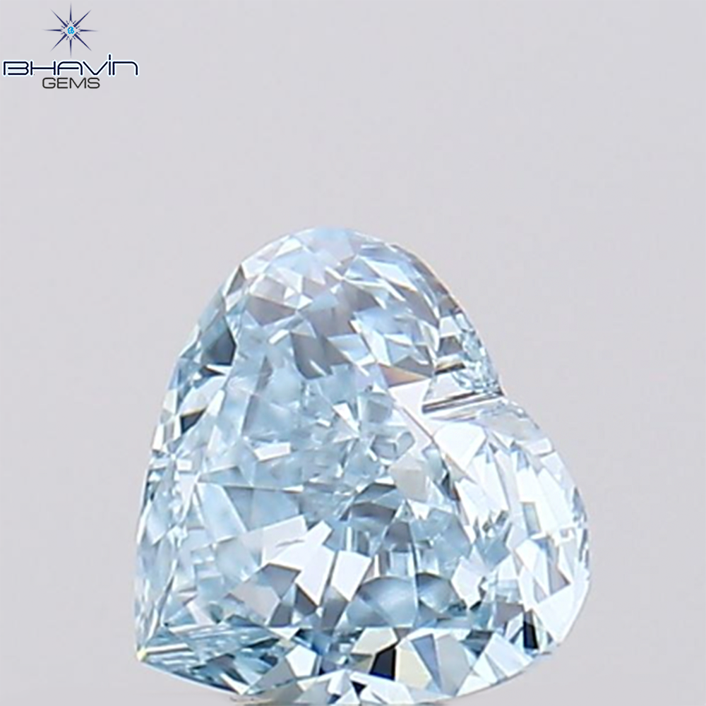 0.31 CT ハートシェイプ 天然ダイヤモンド 緑がかった青色 VS1 クラリティ (4.40 MM)