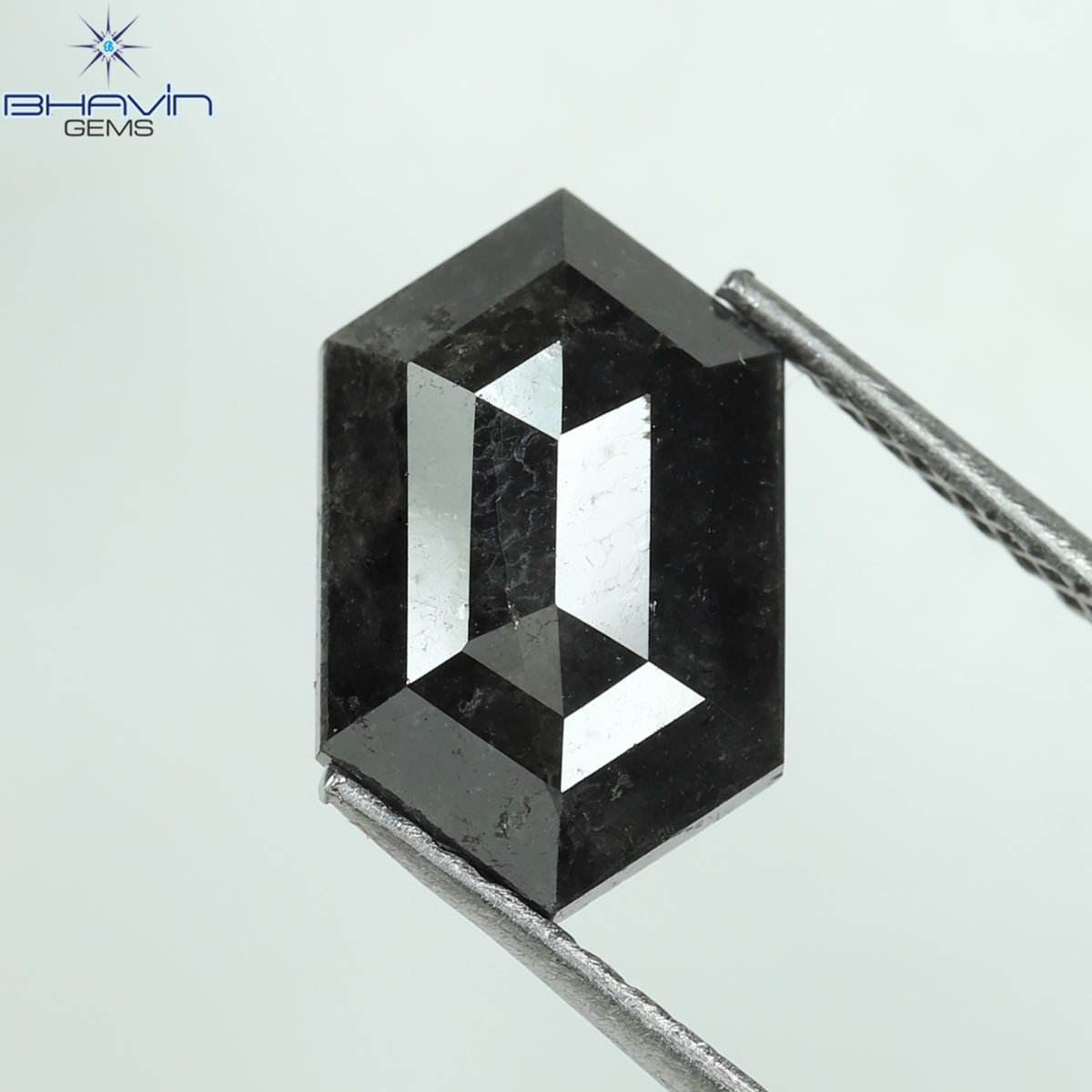 2.37 CT Natural Hexagon Diamond Salt And Pepper Color Clarity I3 (11.66 MM)