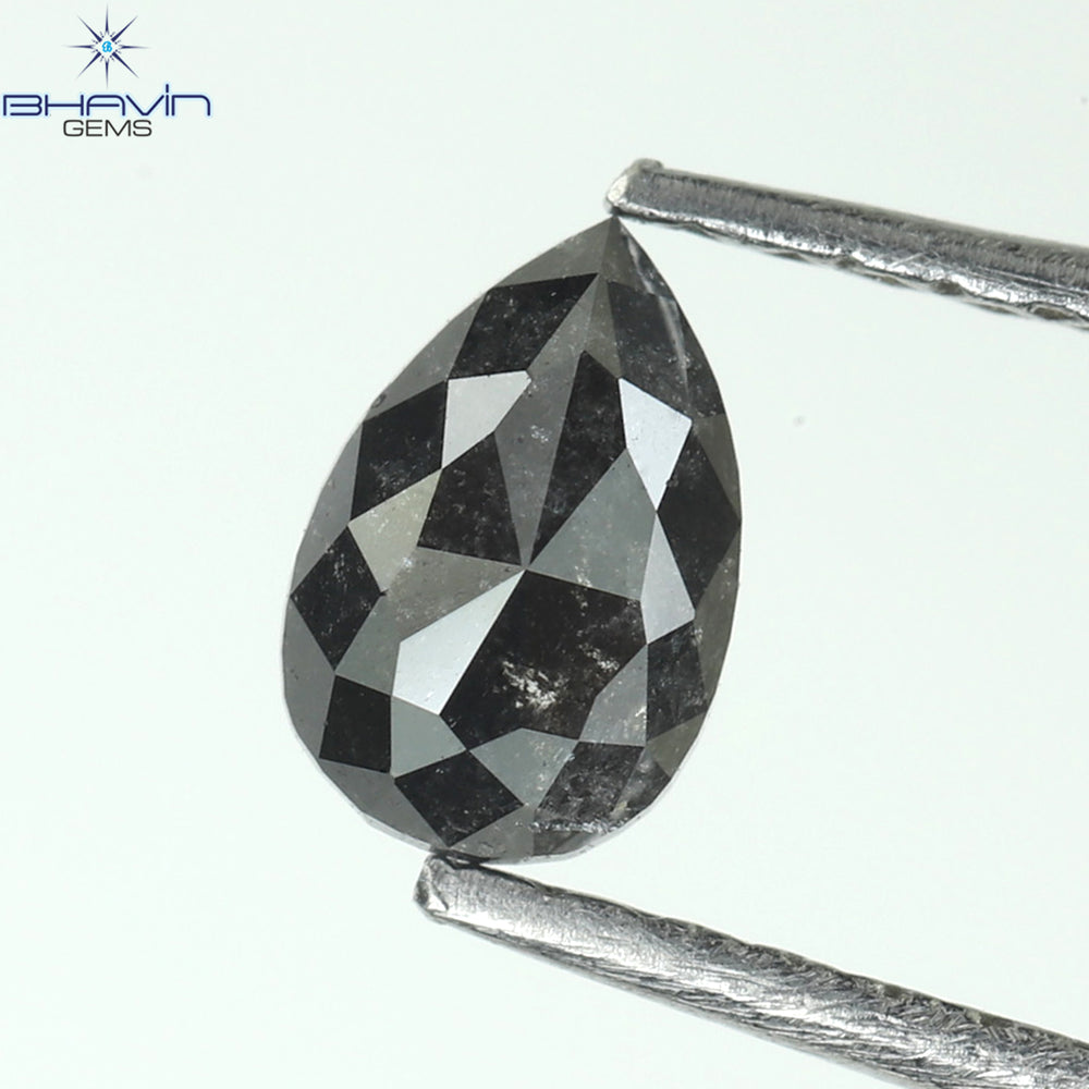 0.41 CT Pear Shape Natural Diamond Salt And Pepper Color I3 Clarity (5.72 MM)