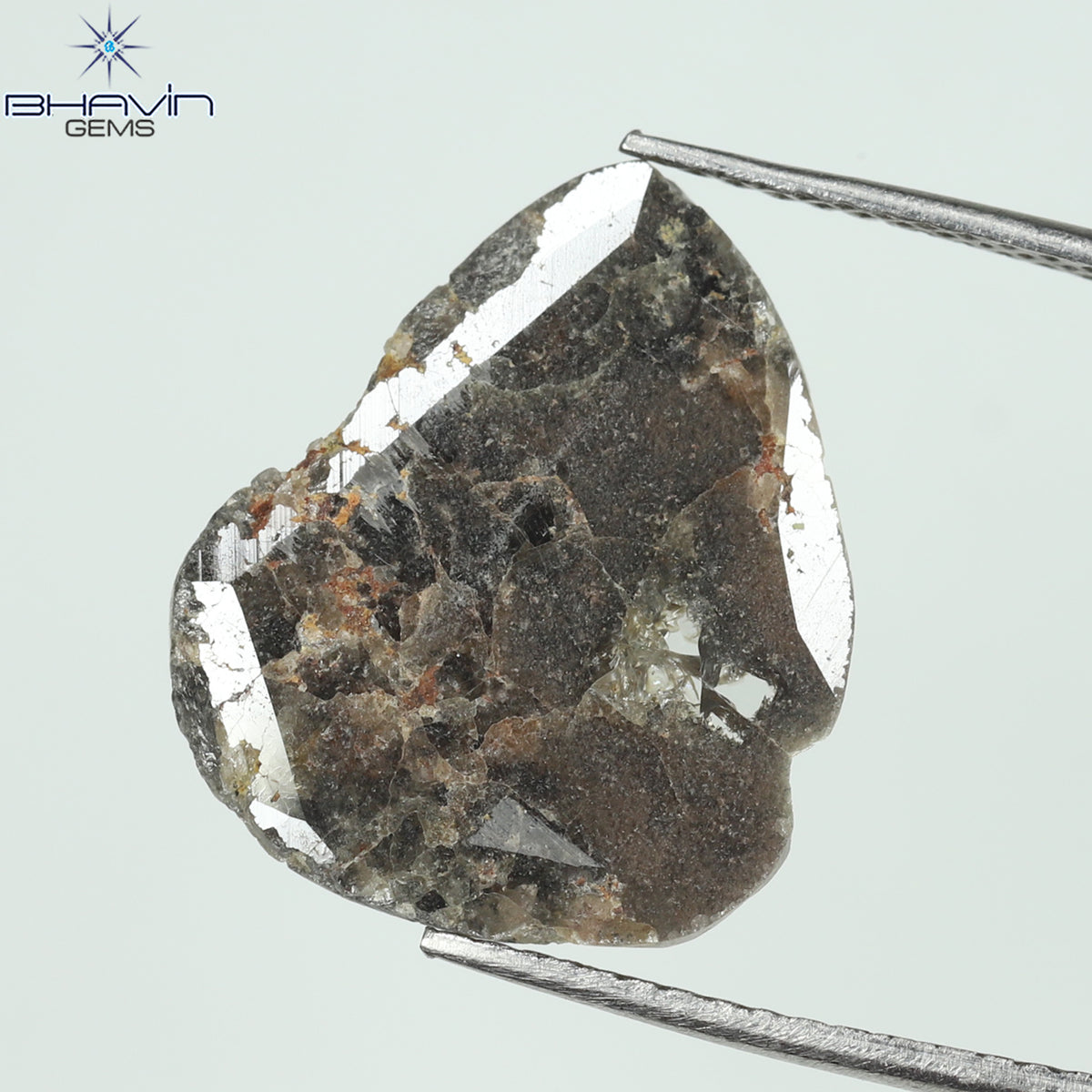3.16 CT Natural Slice Diamond Salt And Pepper Color Clarity I3 (16.73 MM)