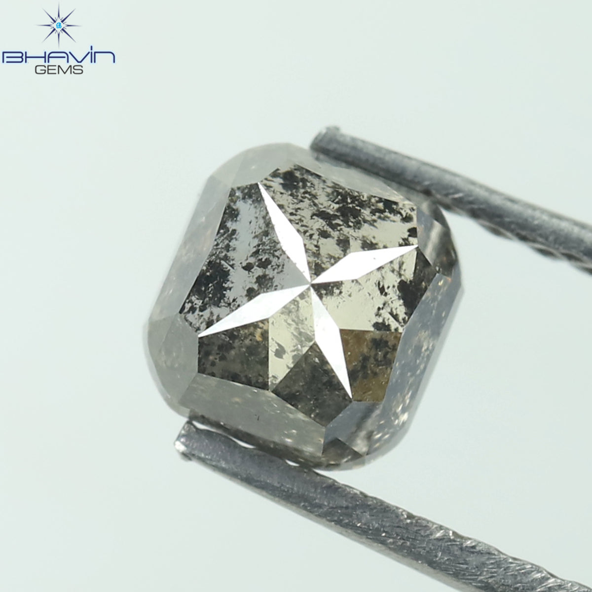 1.11 CT Natural Cushion Diamond Salt And Pepper Color Clarity I3 (5.09 MM)