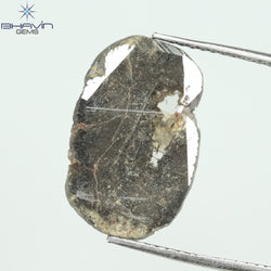 3.00 CT Slice Shape Natural Diamond Salt And Pepper Color I3 Clarity (17.17 MM)