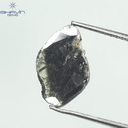 1.14 CT Slice Shape Natural Diamond Salt And Pepper Color I3 Clarity (13.00 MM)