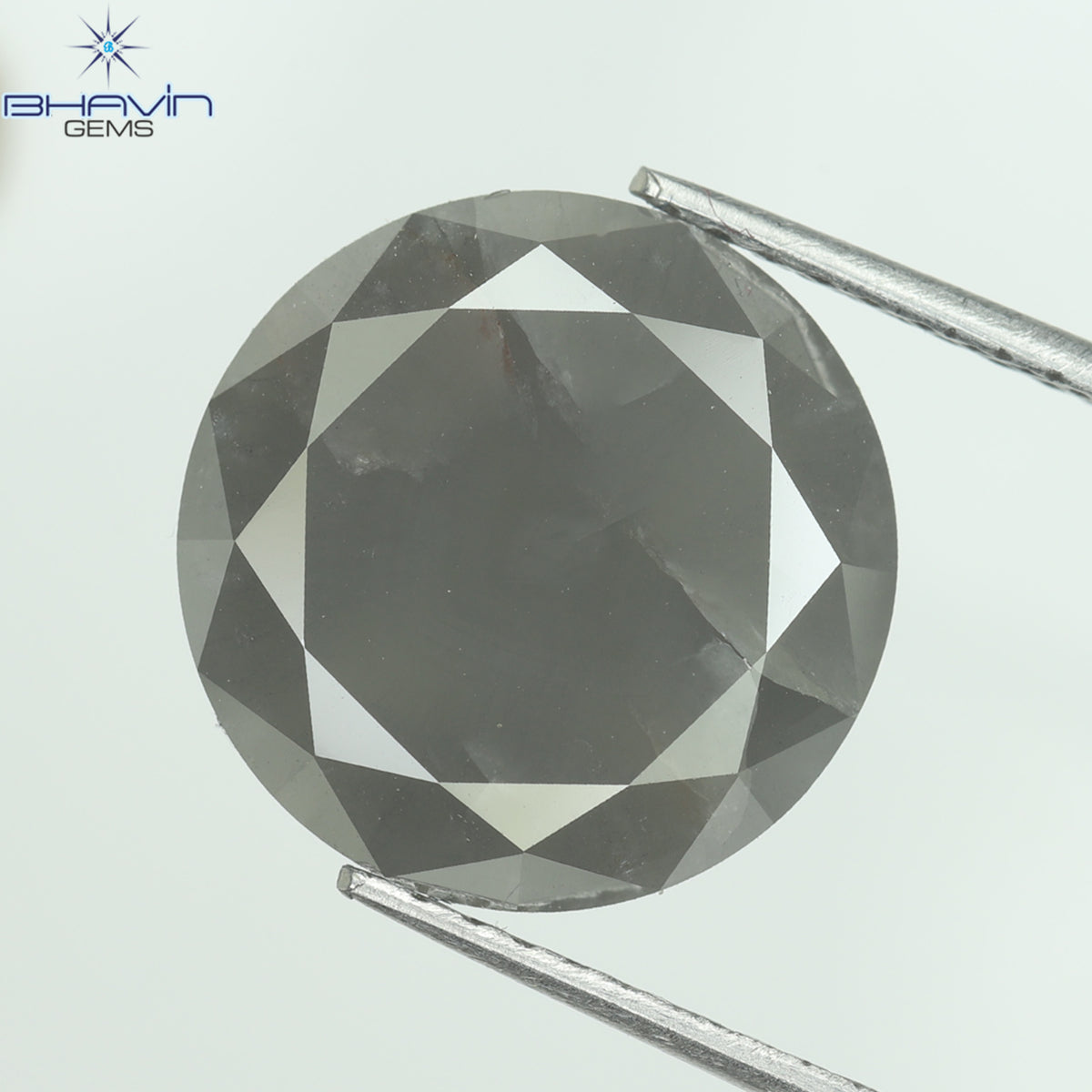 5.54 CT、ラウンド ローズ カット ダイヤモンド、グレー、クラリティ I3 (11.63 MM)