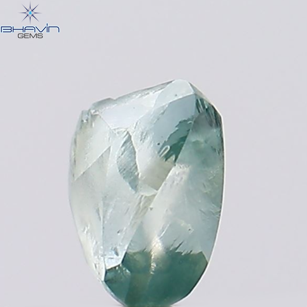 0.40 CT Rough Natural Diamond Enhanced Greenish Blue Color Clarity VS1 (4.77 MM)