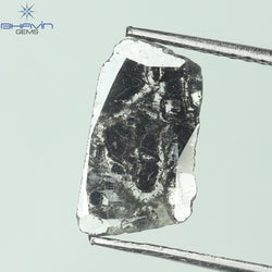 0.95 CT スライス シェイプ ナチュラル ダイヤモンド ソルト アンド ペッパー カラー I3 クラリティ (11.56 MM)