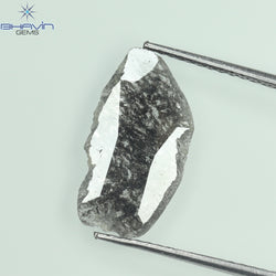 1.23 CT Slice Shape Natural Diamond Salt And Pepper Color I3 Clarity (14.00 MM)