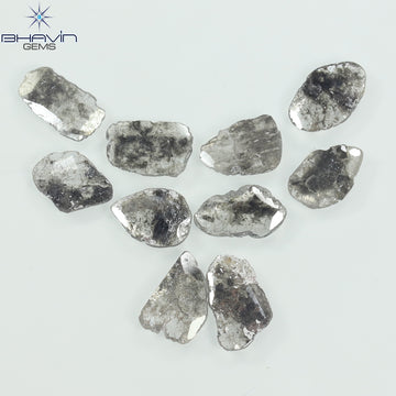 5.60 CT/10 個スライス ダイヤモンド ソルト アンド ペッパー カラー クラリティ I3 (10.17 MM)
