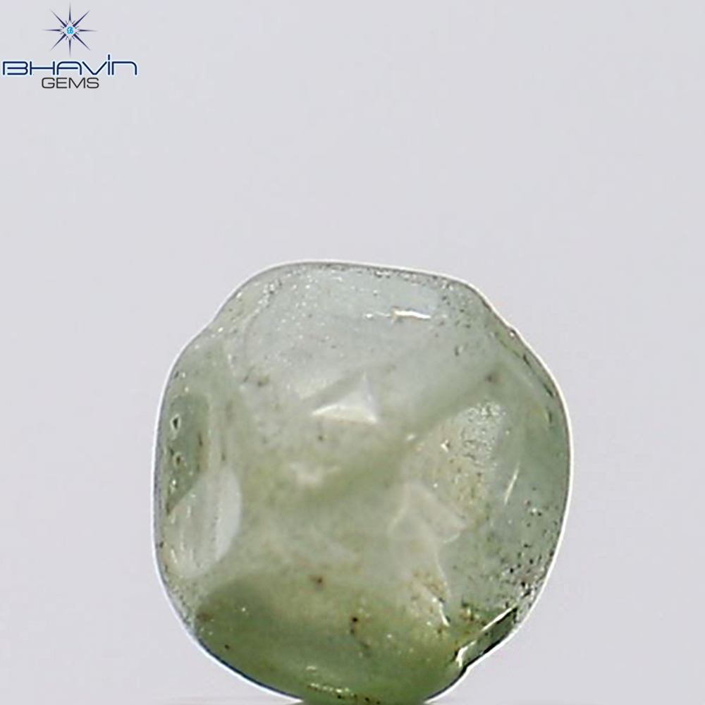 0.91 CT Rough Natural Diamond Enhanced Greenish Blue Color Clarity VS2 (5.03 MM)