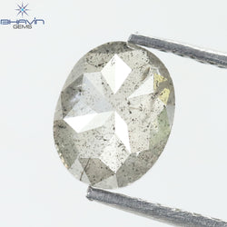 0.78 CT オーバルシェイプ ナチュラル ダイヤモンド ソルト アンド ペッパー カラー I3 クラリティ (6.70 MM)