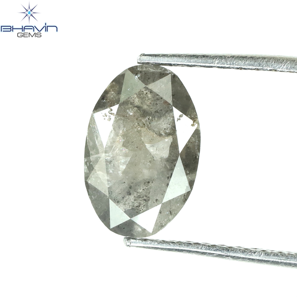 1.68 CT Natural Oval Diamond Salt And Pepper Color Clarity I3 (9.25 MM)