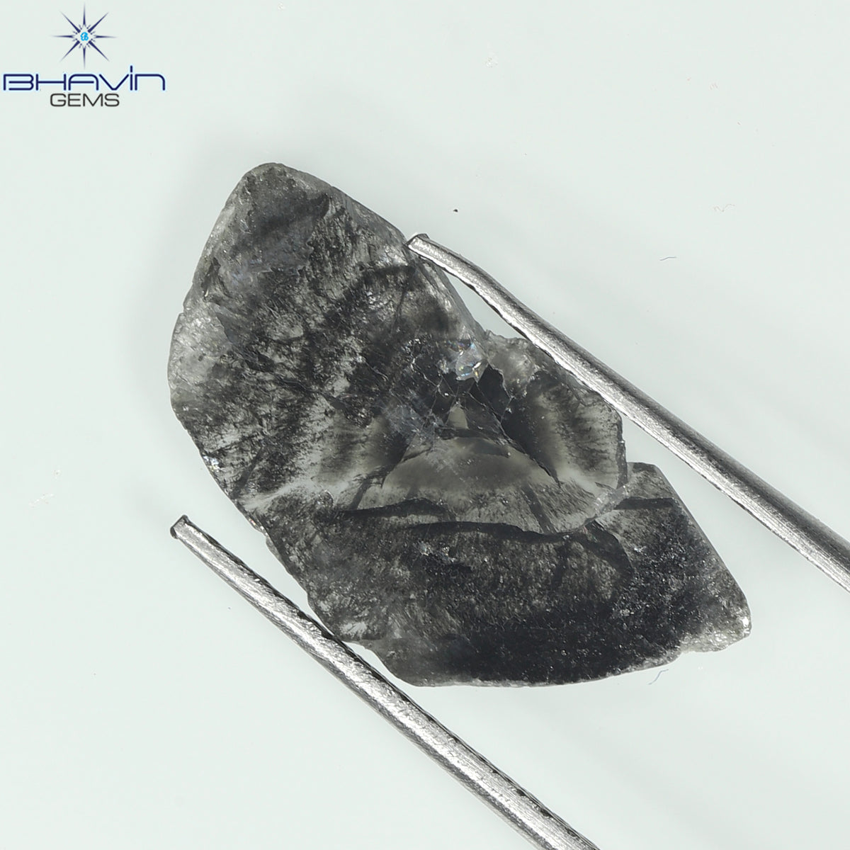 1.67 CT Slice Natural Diamond Salt And Papper Color Clarity I3 (16.00 MM)