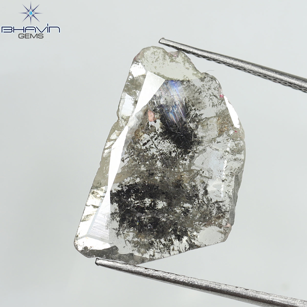 3.42 CT Natural Slice Diamond Salt And Pepper Color Clarity I3 (18.84 MM)